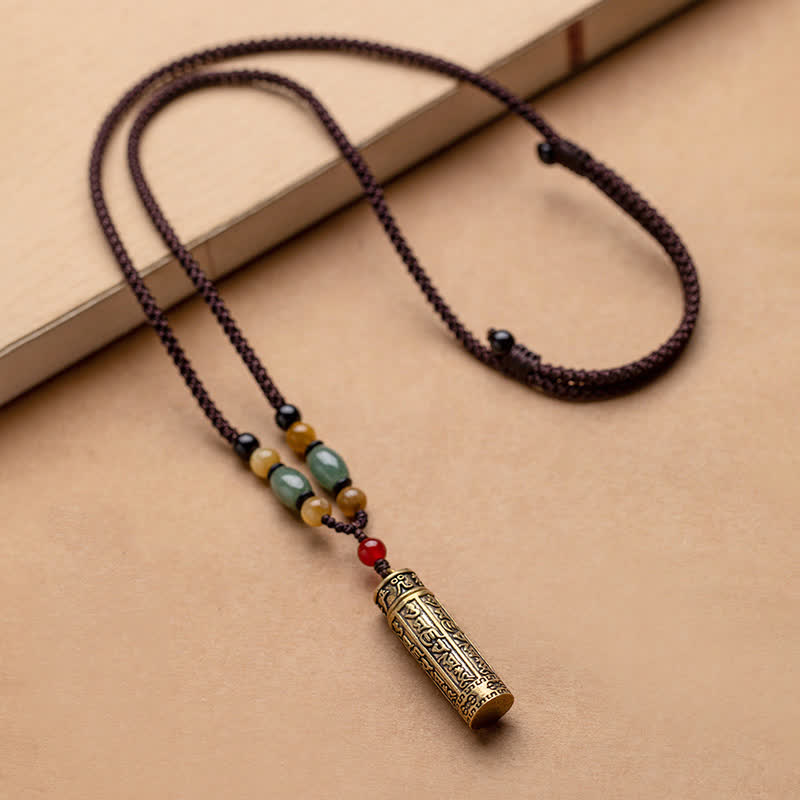 Buddhastoneshop Tybet Om Mani Padme Hum Agat Surangama Sutra Ochrona Naszyjnik Wisiorek - image 4