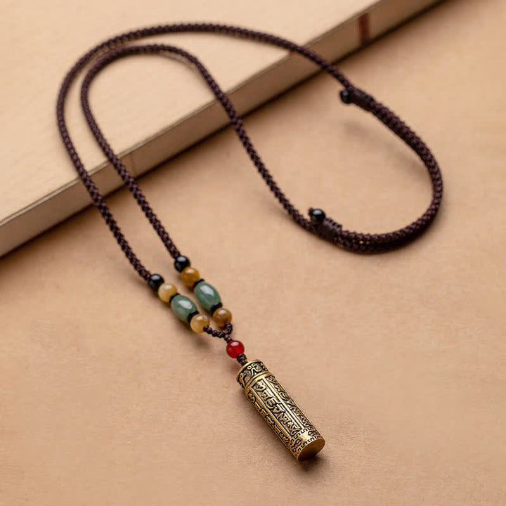 Buddhastoneshop Tybet Om Mani Padme Hum Agat Surangama Sutra Ochrona Naszyjnik Wisiorek - image 4