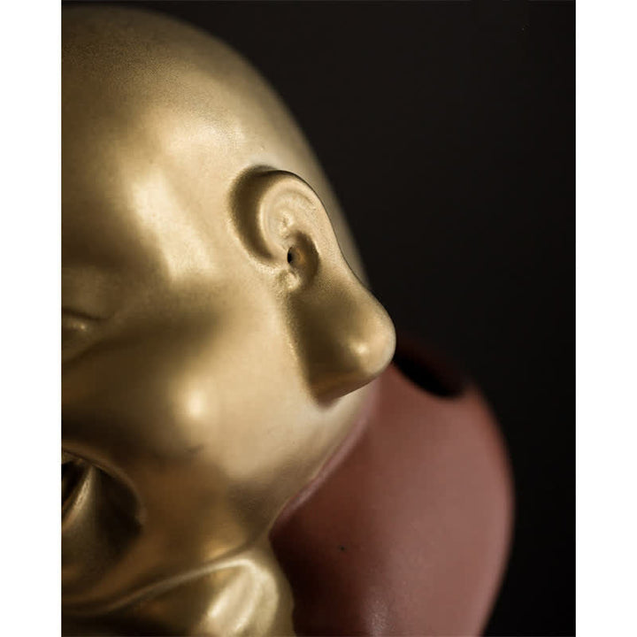 Mały Budda Śmiejący się Budda Ceramiczny uzdrawiający palnik kadzideł