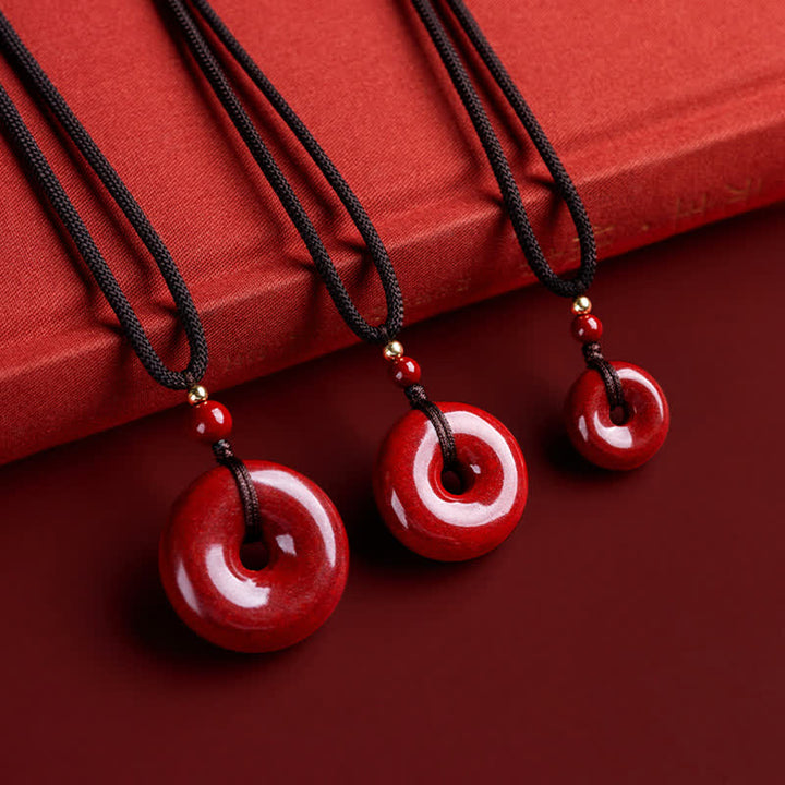Naszyjnik z Buddha Stones Cinnabar Peace Buckle Calm Blessing
