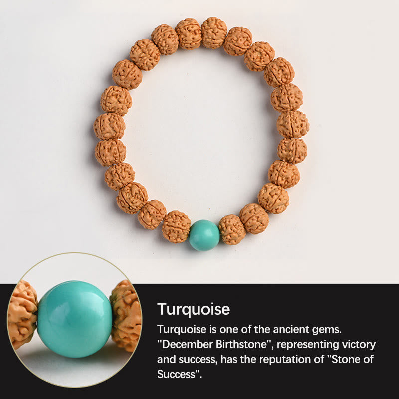 Buddha Stones Tybet Rudraksha Bodhi Seed Bransoletka Bogactwa Pomyślności