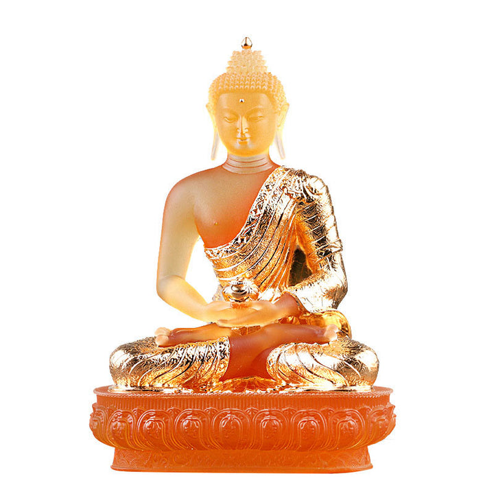 Buddha Stones Figurka Buddy wykonana ręcznie Liuli Dzieło sztuki Posąg spokoju Oferta domowa Dekoracja - image 7
