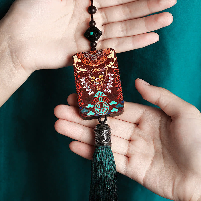 Buddha Stones ręcznie robione łosie jelenie drewno hebanowe równowaga frędzle samochód wiszący dekoracja