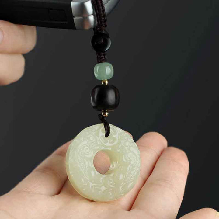 Buddha Stones PiXiu Jadeit Klamra Pokoju Obfitość Bogactwo Brelok