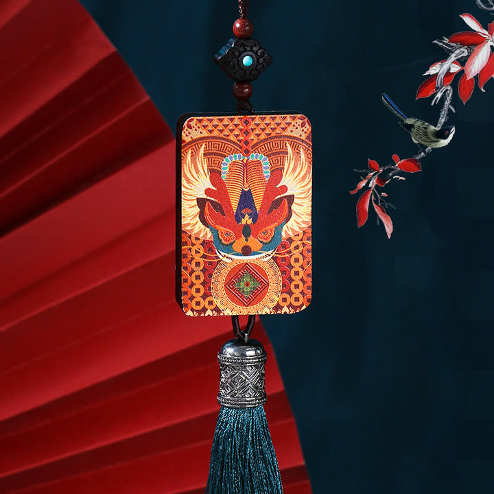 Buddha Stones PiXiu Drewno Hebanowe Szczęście Bogactwo Tassel Wisząca Dekoracja Samochodowa