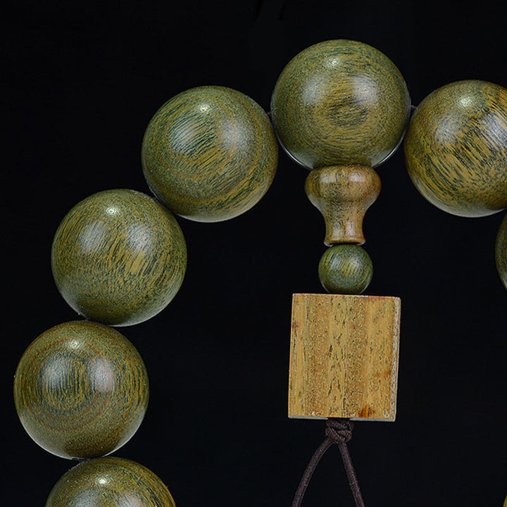 Bransoletka lecznicza z zielonego drzewa sandałowego Buddha Stones - image 6