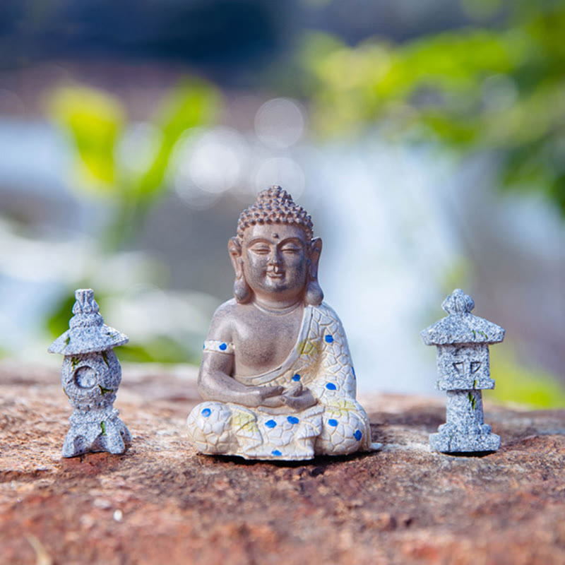 Medytujący Zen Budda Spokój Żywica Statuetka Dekoracja Domu