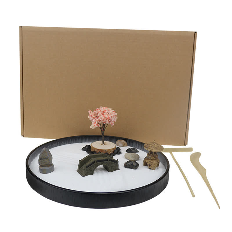 Buddha Stones Drzewo Mały Most Krajobraz Medytacja Spokój Zen Dekoracja Ogrodowa - image 1