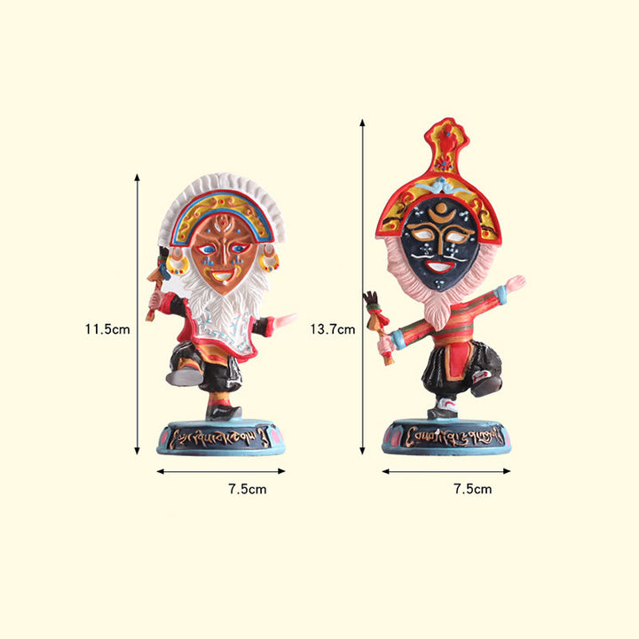 Buddha Stones Tybetańska Opera Maska na Twarz Lalka Dekoracja Domu Biuro Samochód Ozdoba