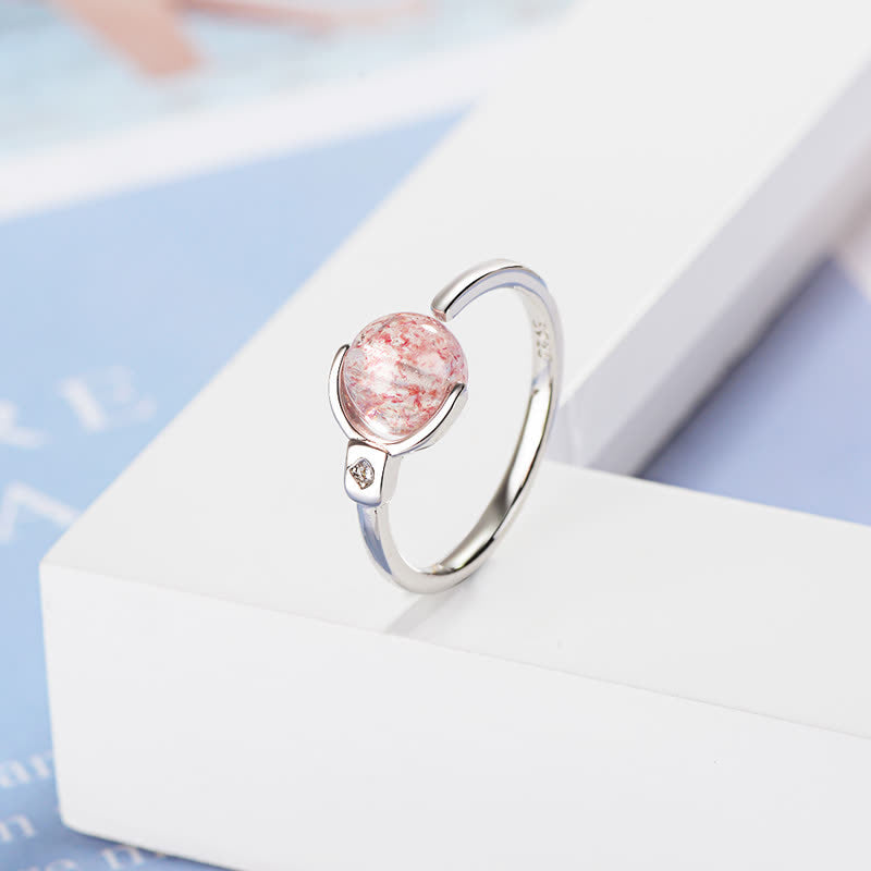 Pierścień obrotowy Buddha Stones Pink Crystal Soothing - image 6