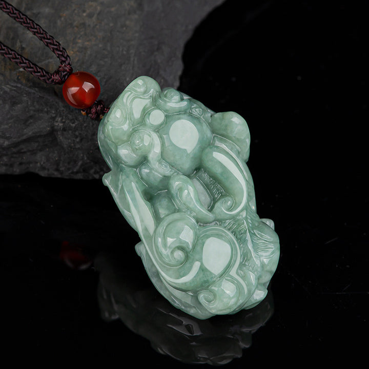Buddha Stones Jade PiXiu Bogactwo Szczęście Naszyjnik Wisiorek - PiXiu (Bogactwo ♥ Szczęście) - image 1