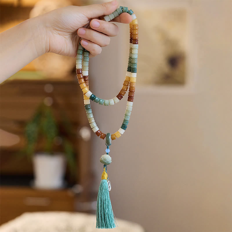 Buddha Stones 108 Mala Beads Bodhi Seed Budda Ręka Lotos Grawerowana Bransoletka Harmonii