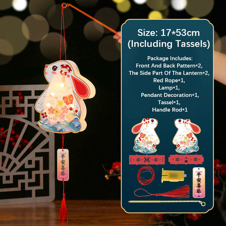 Buddha Stones DIY Powodzenia Uroczy Królik Papierowy Lampion Lampion Dekoracja Latarni Festiwalu Środka Jesieni