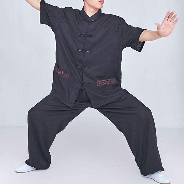 Buddha Stones Medytacja Zen Modlitwa Duchowa Tai Chi Qigong Praktyka Unisex Haft Odzież Zestaw - image 20