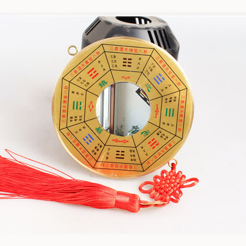 Mapa Feng Shui Bagua Moneta Miedziana Chińska Mapa Równowagi Energii - 12 cm - Mapa Dziewięciu Pałaców Bagua - Lustro wklęsłe - image 8