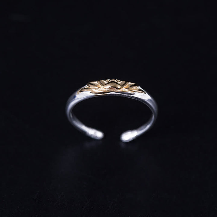 Pierścionek Buddha Stones 925 Sterling Silver Lotus Flower New Beginning