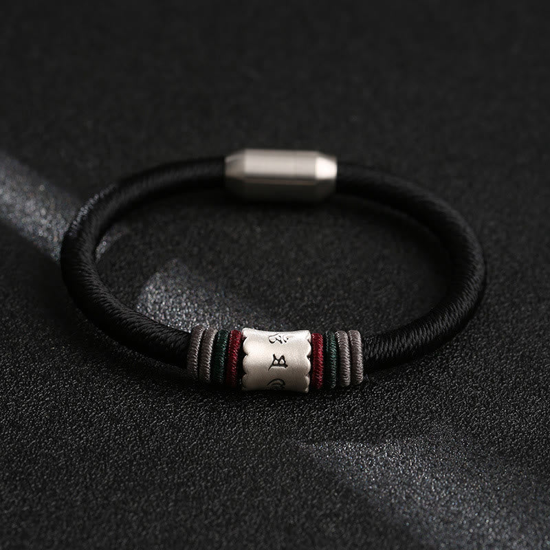 Bransoletka magnetyczna z Buddha Stones 999 ze srebra próby 925 Om Mani Padme Hum Peace z zapięciem magnetycznym - image 1