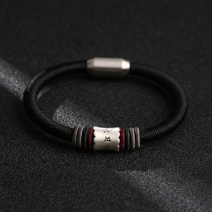 Bransoletka magnetyczna z Buddha Stones 999 ze srebra próby 925 Om Mani Padme Hum Peace z zapięciem magnetycznym - image 1