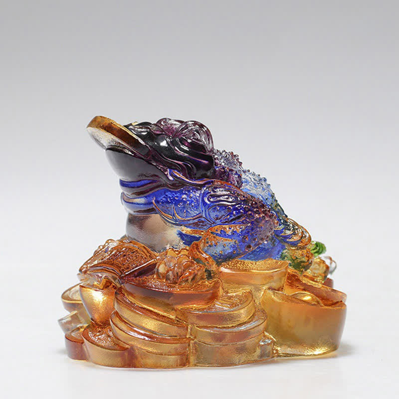 Feng Shui Żaba Liuli Kryształowy Ręcznie Robiony Dzieło Sztuki Bogactwo Dekoracja Domu i Biura - image 6