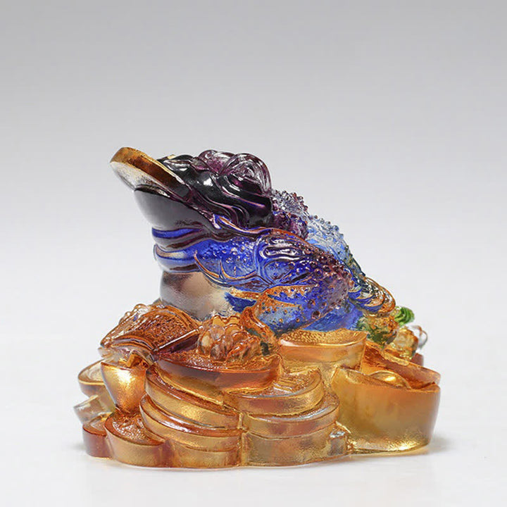 Feng Shui Żaba Liuli Kryształowy Ręcznie Robiony Dzieło Sztuki Bogactwo Dekoracja Domu i Biura - image 6