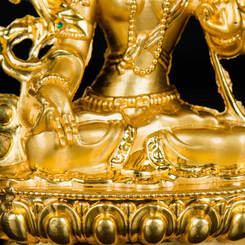 Buddha Stones Bodhisattwa Biała Tara Nadzieja Ochrona Pozłacana Statua Dekoracja - image 13