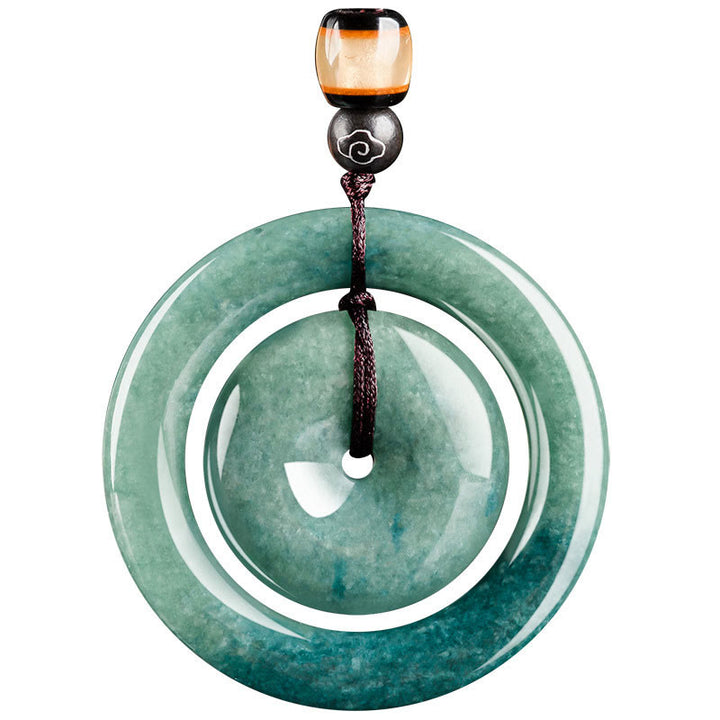 Buddha Stones Naturalne Okrągłe Jadeitowe Klamra Pokoju Szczęście Dobrobyt Naszyjnik Wisiorek
