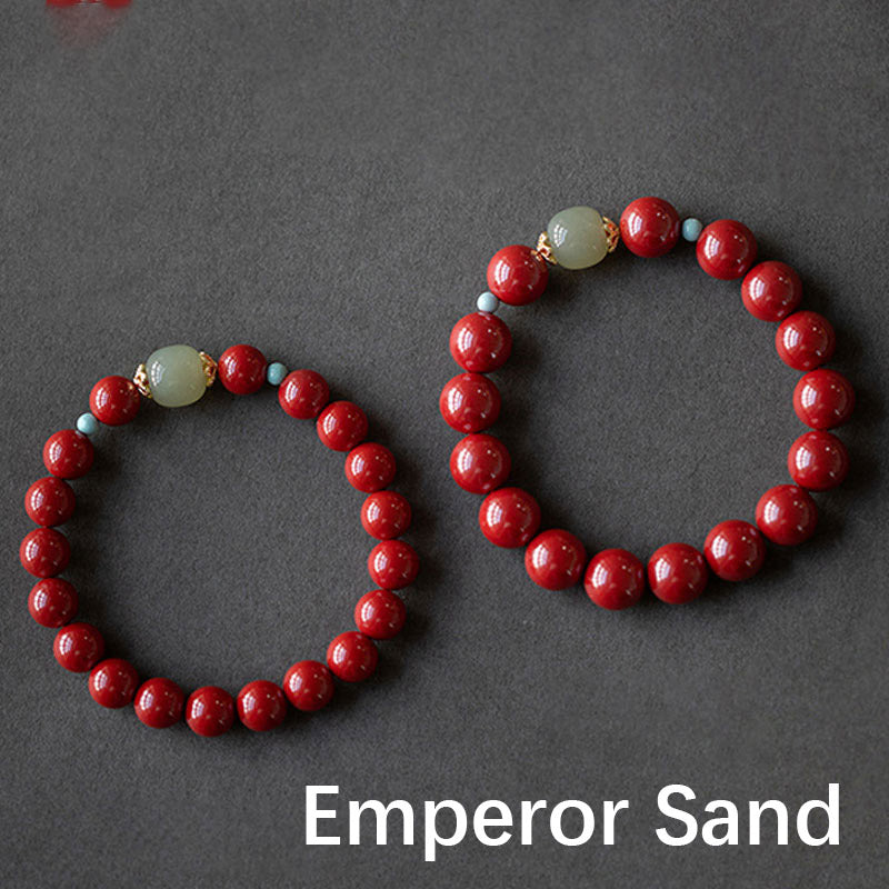 Bransoletka z Buddha Stones Cinnabar Green Aventurine Fortune Luck