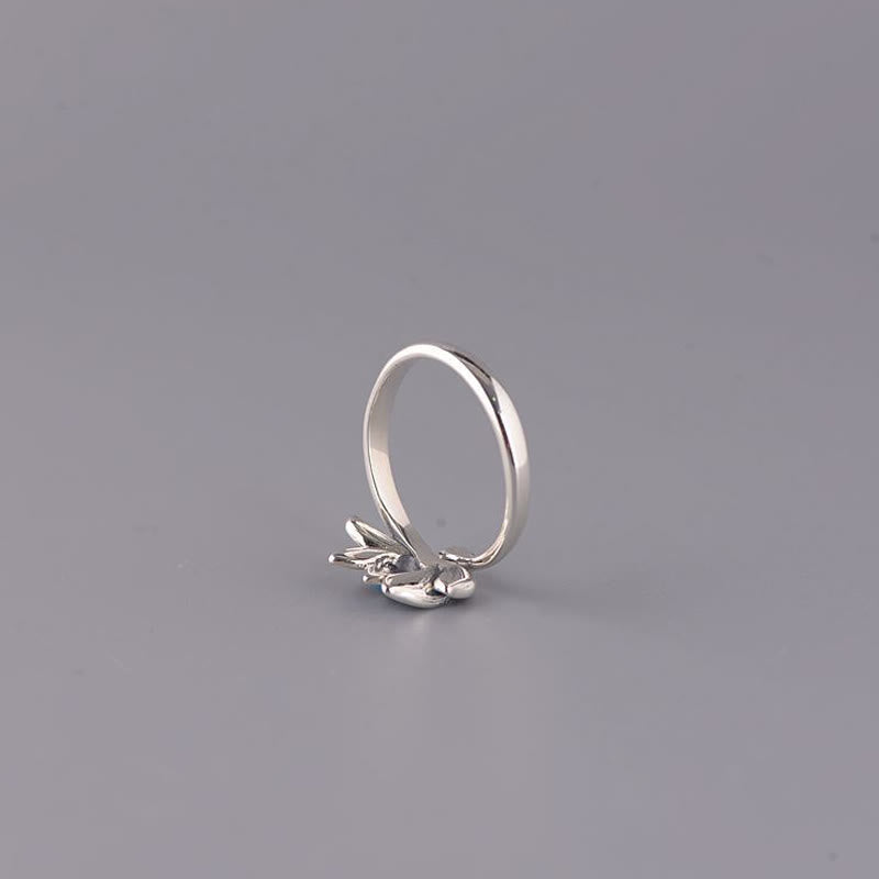 Pierścionek regulowany Buddha Stones 925 Sterling Silver Lotus Flower New Beginning - image 5