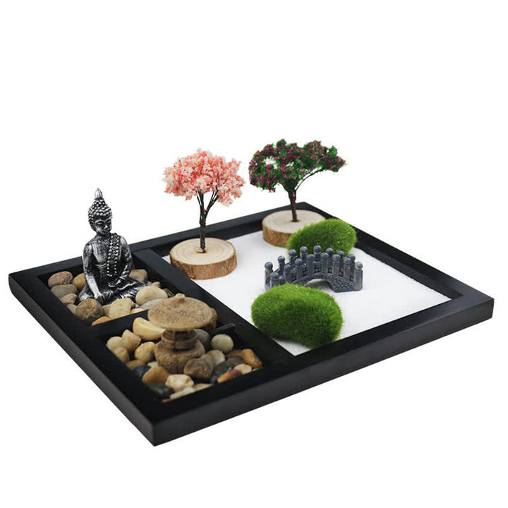 Buddha Stones Symbol Buddy Drzewo Krajobraz Medytacja Spokój Zen Dekoracja Ogrodowa