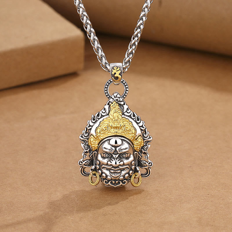 Buddha Stones Żółty Bóg Bogactwa Amulet Miedziany Naszyjnik Szczęścia Wisiorek