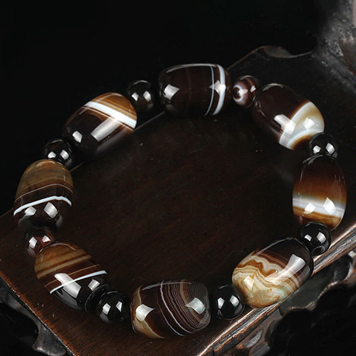 Bransoletka Buddha Stones Natural Sardonyx Courage Happiness