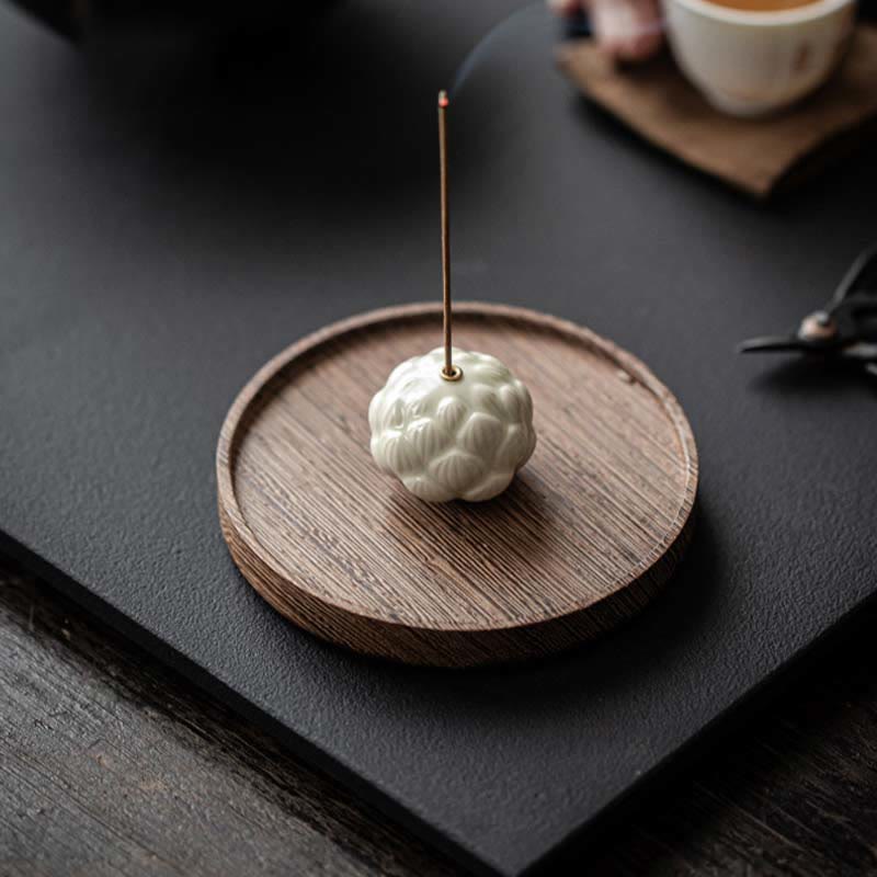 Buddha Stones Miniaturowy Kwiat Lotosu Medytacja Ceramiczny Patyk Mały Kadzielnica Dekoracja