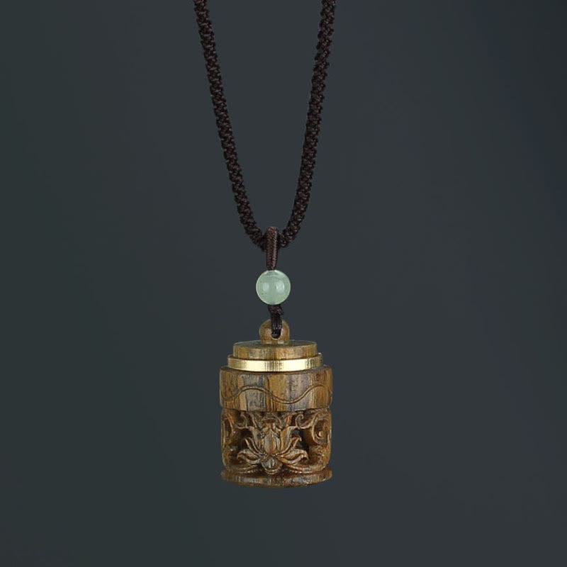 Buddha Stones Tybet Zielony Sandałowiec Palisander Om Mani Padme Hum Lotus Pozytywny Uspokajający Naszyjnik Wisiorek - Kwiat zielonego drzewa sandałowego - image 14