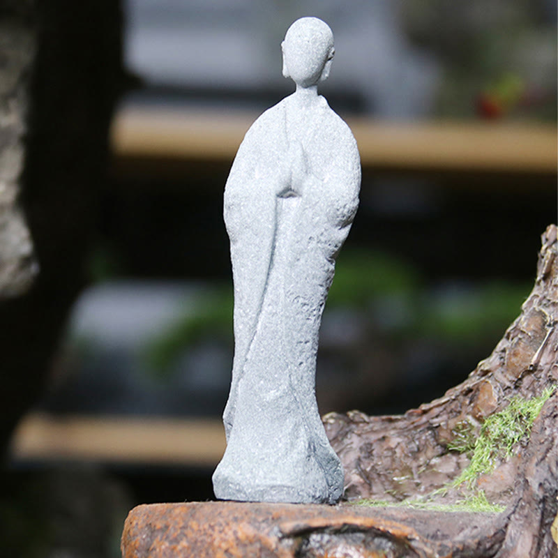 Buddha Stones Medytacja Budda Mnich Spokój Dekoracja Domu - Mały Modlący się Budda 4,5*6*15,5 cm - image 19
