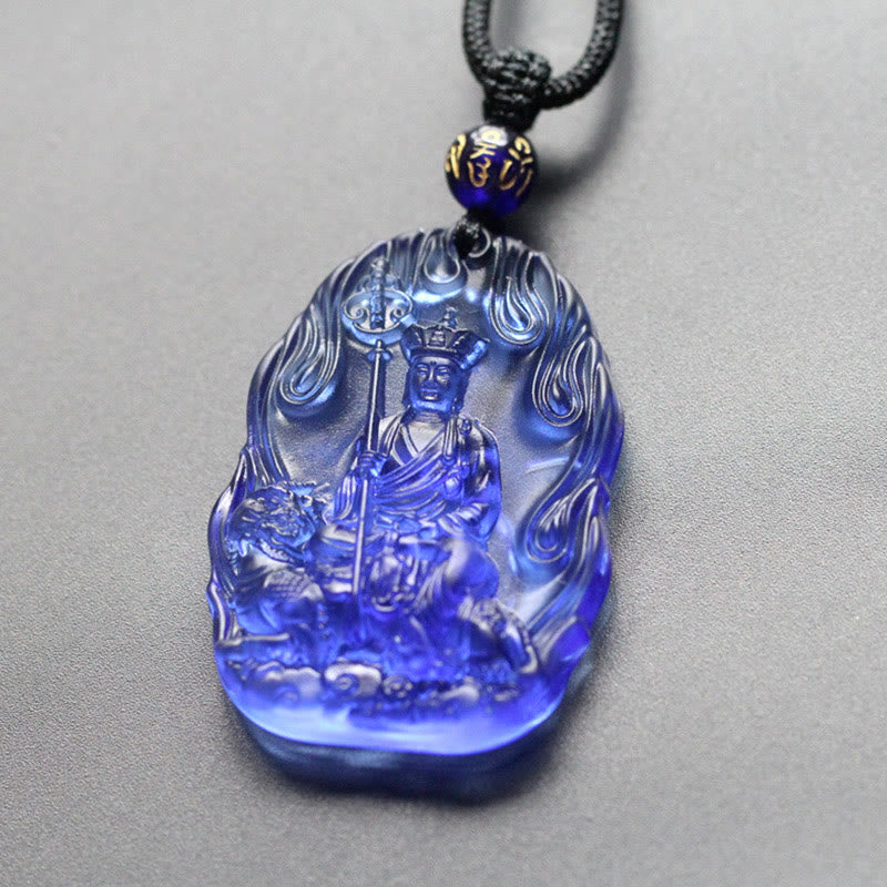 Buddha Stones Ksitigarbha Budda Liuli Kryształowy Amulet Spokoju Naszyjnik Wisiorek