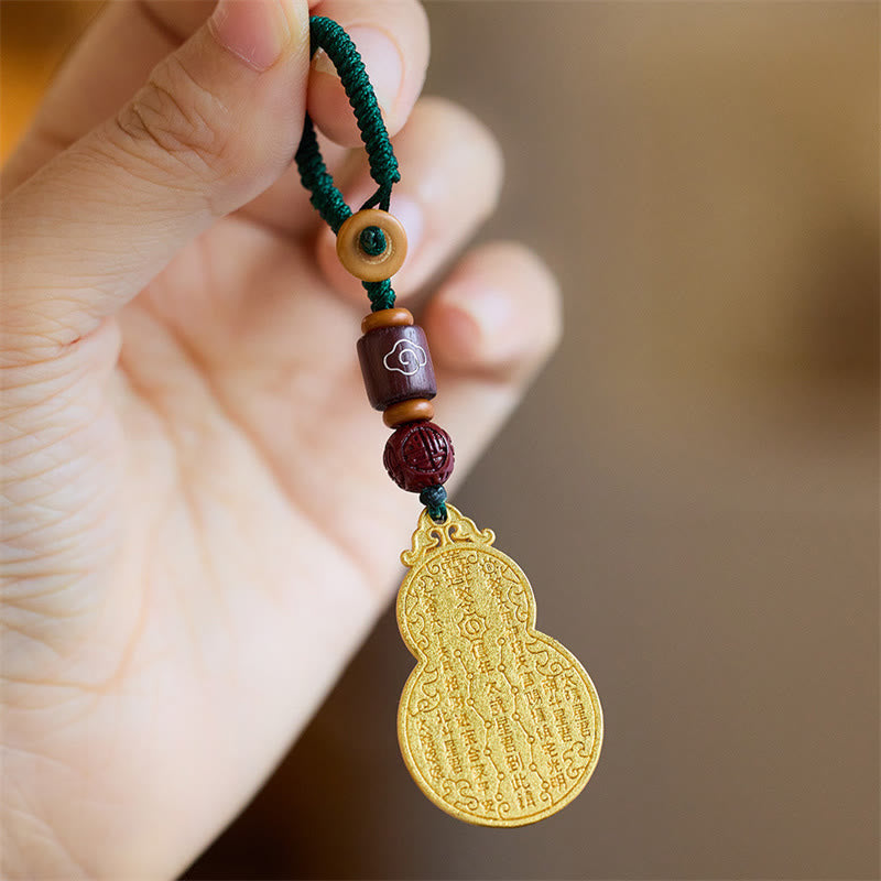 Buddha Stones Wu Lou Gourd Fu Charakter Tai Sui Amulet Fortune Telefon Wiszący Dekoracja Brelok