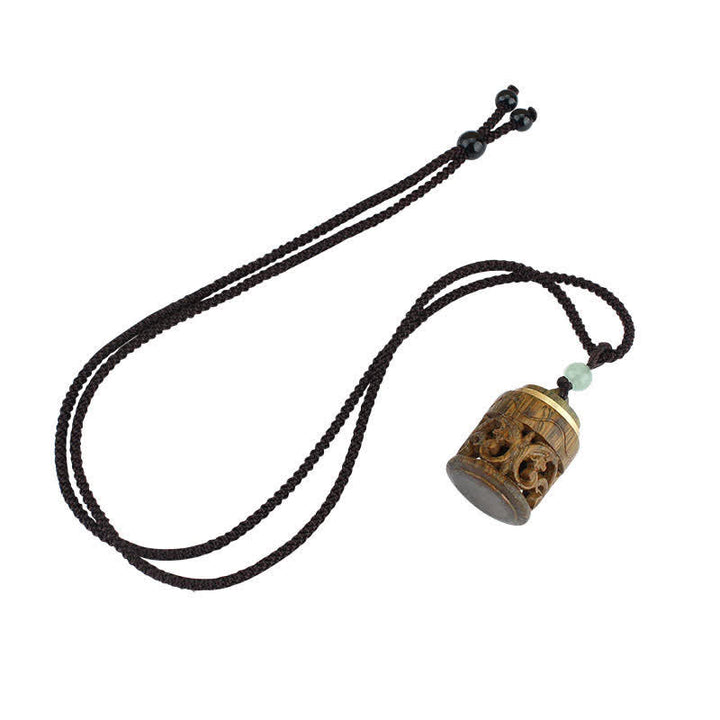 Buddha Stones Tybet Zielony Sandałowiec Palisander Om Mani Padme Hum Lotus Pozytywny Uspokajający Naszyjnik Wisiorek - image 16