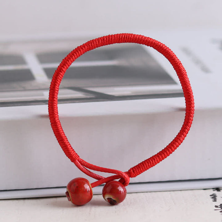 Bransoletka ceramiczna z Buddha Stones FengShui Lucky Red String