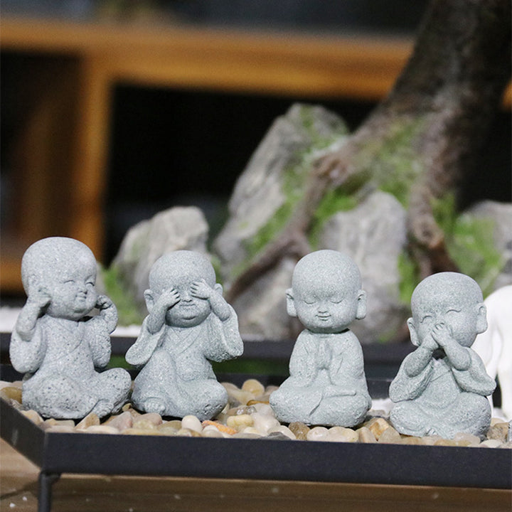 Buddha Stones Medytacja Modlitwa Mnich Statua Buddy Spokój Dekoracja Domu