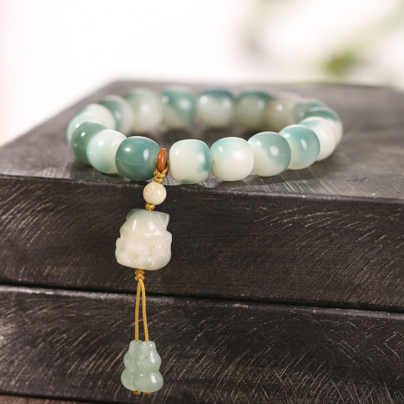 Buddha Stones Gradient Bodhi Nasiona Dziewięcioogoniastego Lisa Łapa Kota Pazur Szyszka Sosnowa Bransoletka Pokoju - image 5