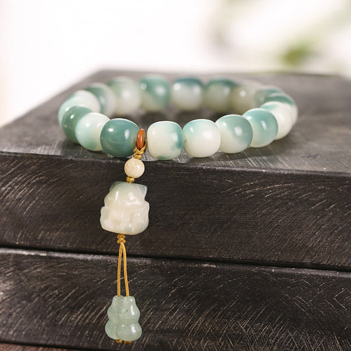 Buddha Stones Gradient Bodhi Nasiona Dziewięcioogoniastego Lisa Łapa Kota Pazur Szyszka Sosnowa Bransoletka Pokoju - image 5