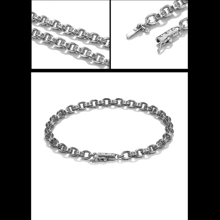 Buddha Stones 925 Srebro Sterlingowe Om Mani Padme Hum Rzeźbiony Projekt Kreatywność Metal Bransoletka - image 16