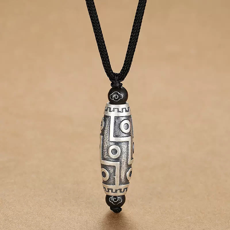 Buddha Stones Tybet Dziewięciooki Dzi Koralik Wzór Miedziany Pomyślny Chmury Bogactwo Naszyjnik Wisiorek