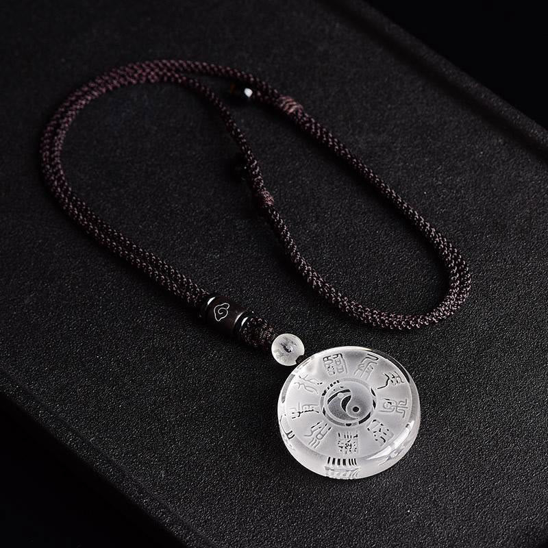 Buddha Stones Taoizm Pięć Świętych Gór Symbol Yin Yang Liuli Kryształ Równowaga Naszyjnik Wisiorek Brelok
