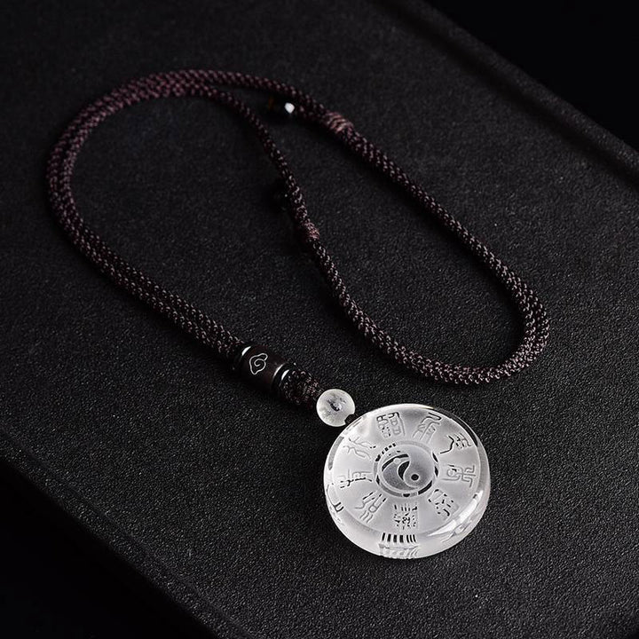 Buddha Stones Taoizm Pięć Świętych Gór Symbol Yin Yang Liuli Kryształ Równowaga Naszyjnik Wisiorek Brelok
