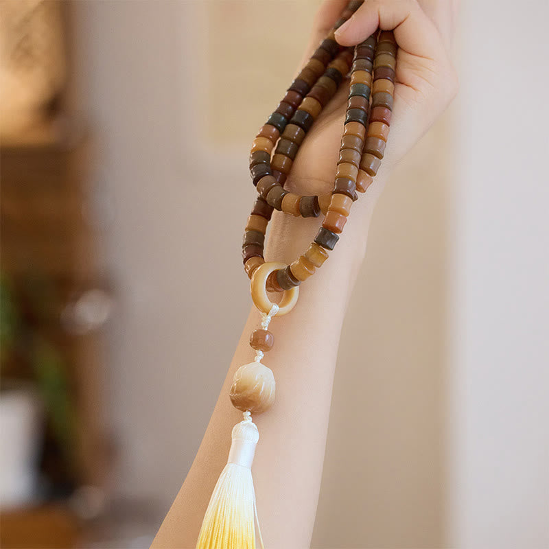 Buddha Stones 108 Mala Beads Bodhi Seed Budda Ręka Lotos Grawerowana Bransoletka Harmonii
