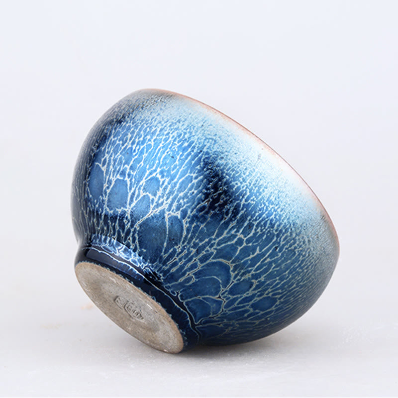 Buddha Stones Ręcznie robione Meduzy Wzór Skali Smoka Chiński Jianzhan Ceramiczny Filiżanka Do Herbaty Tenmoku Kung Fu