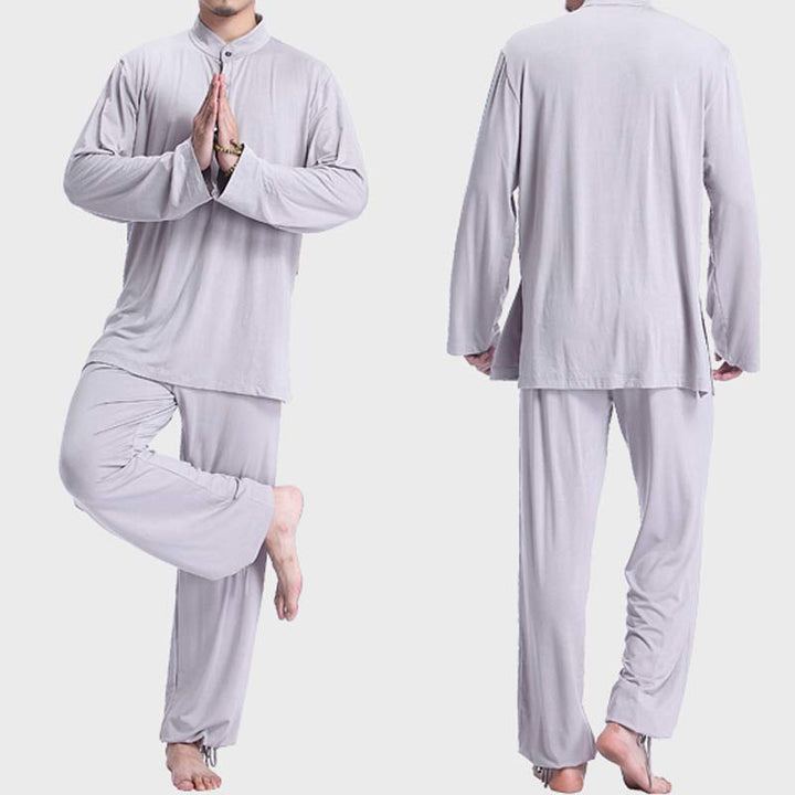 Buddha Stones Medytacja Modlitwa Duchowy Zen Tai Chi Praktyka Joga Odzież Męski Zestaw - image 2