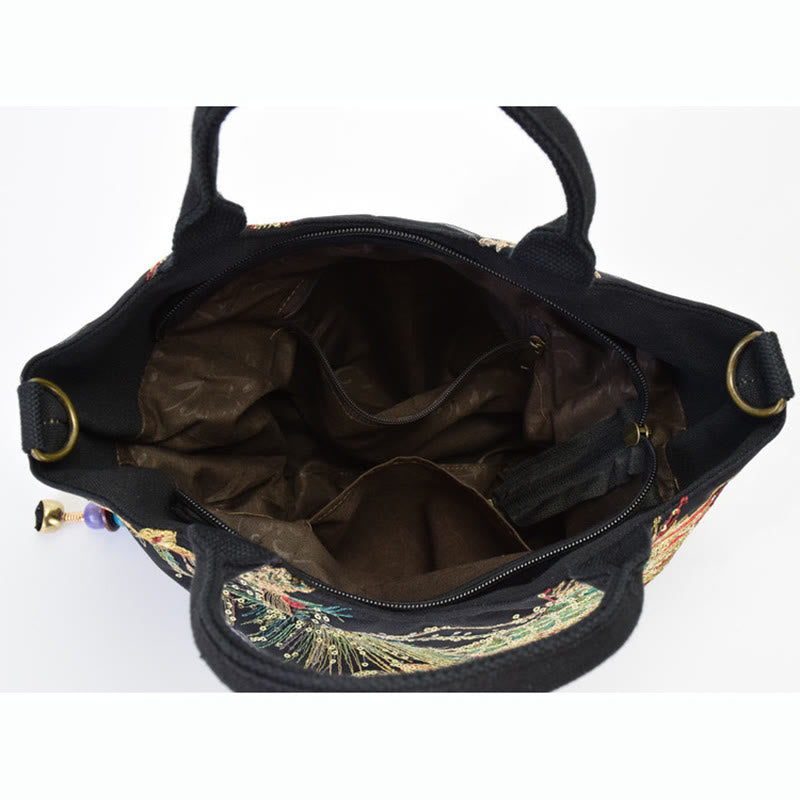 Buddha Stones Paw Dwustronna Haftowana Torba Tote Torba na Ramię Torba Crossbody