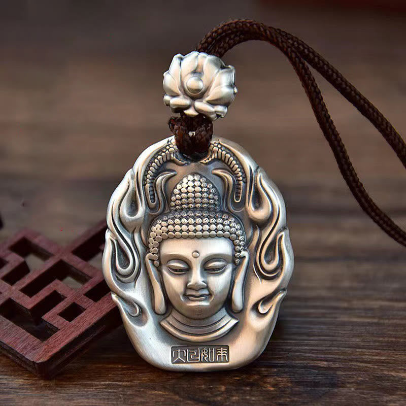 Buddha Stones Chiński Zodiak Natal Budda Om Mani Padme Hum Lotus Współczucie Naszyjnik Wisiorek - Koza/Małpa-Tathagata - image 1